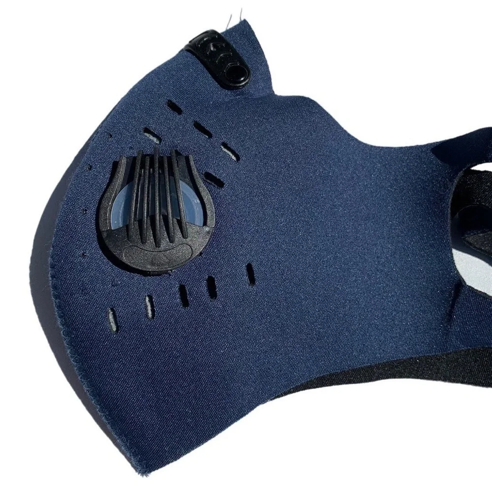 Face mask one size fits all blue and black non medical dust shield sports mask